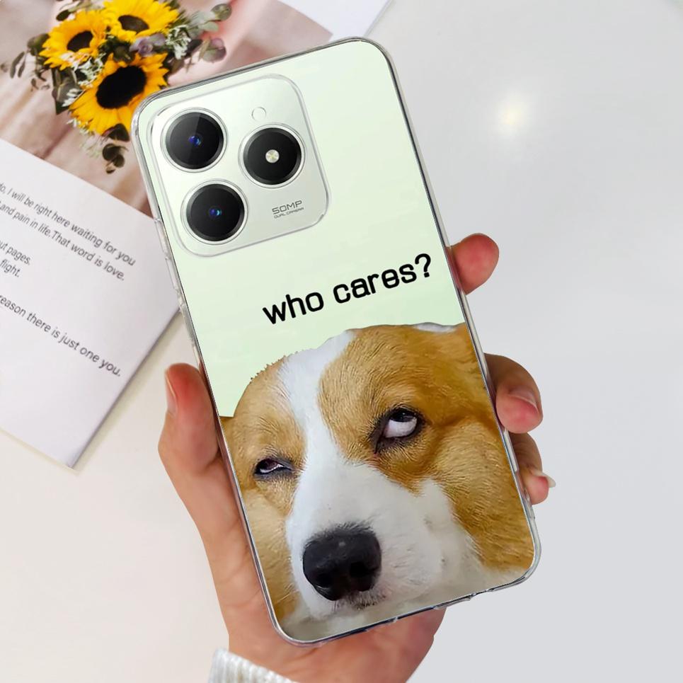 Couple Love Heart Back Case For Realme Narzo N61 N63 Realme C63 C61 Transparent Soft TPU Slim Silicone Phone Cover Fashion Capas