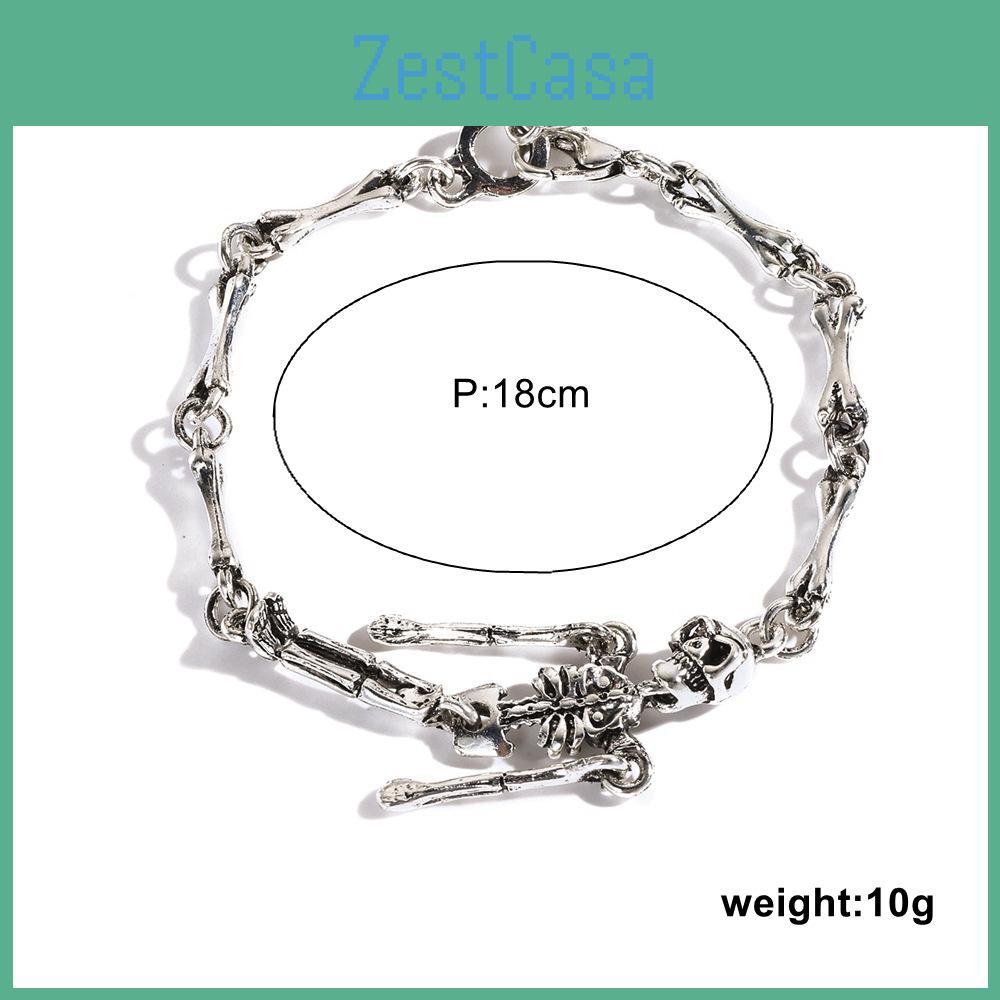 Punk Style Alloy Skull Robot Bracelet For Women Halloween Accessory