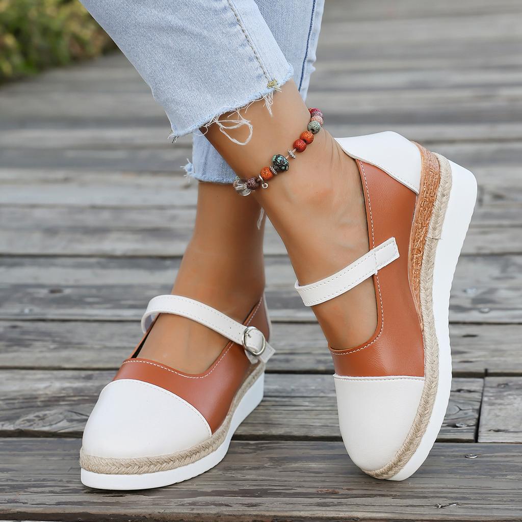 Spring and Autumn New Round Toe Wedge Heel Comfortable Casual Single Shoes Fashionable and Sexy Plus Size High Heels for Women