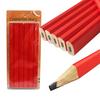 Red Carpenter's Pencils 17.5 Cm, Set of 12 - Durable for Precise Marking