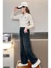 Girls' Plush Velvet Wide-Leg Jeans - Autumn/Winter 2025 Collection