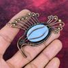 Owyhee Blue Opal Gemstone Pendant Copper Wire Wrapped Bird Jewelry Unique Pendant