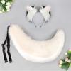 Foxes Wolf Ears Headband Faux Furs Tail Halloween Cosplay Party Costume Accessories Gumiho Costume for Women Men Gifts