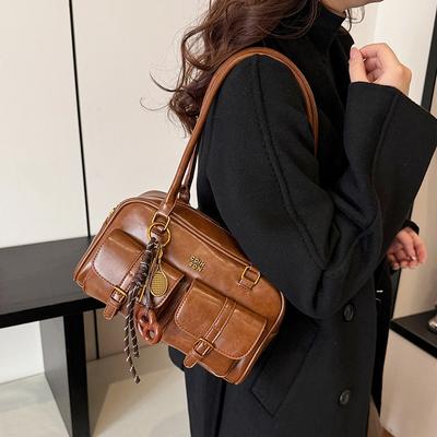حقيبة نسائية بنية مايلارد 2025 حقيبة ريترو جديدة حقيبة وسادة كتف تحت الإبط للمواصلات