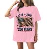 Women's Fashionable Casual Short-Sleeve Neck Printed T-Shirt for the 250th Anniversary of the Founding of the United States