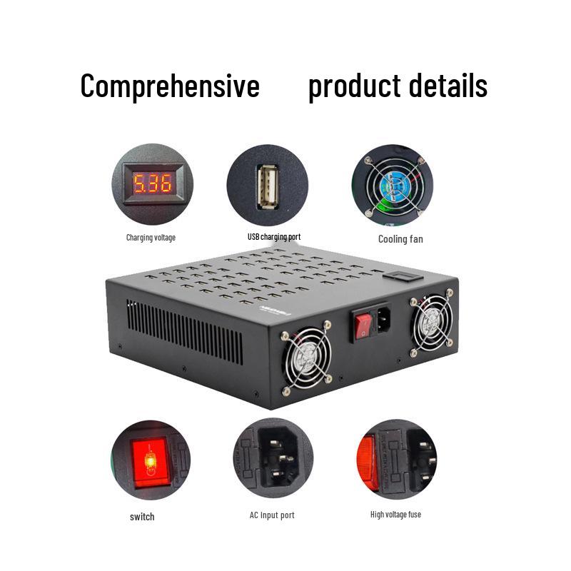 600W Multi-Port USB Charger with Smart Cooling and Digital Display