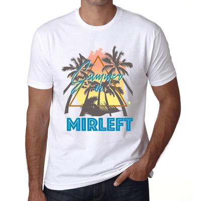 T-shirt da uomo vintage T-shirt grafica estate triangolo Mirleft bianco
