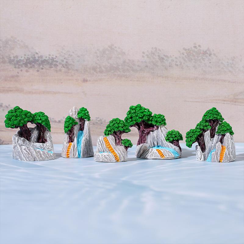 Mini-Landschaft Künstlicher Steingarten mit Moos DIY Gartendeko Kreative Zierfiguren zur Heimdekoration Eingangsbereich Schreibtischdeko