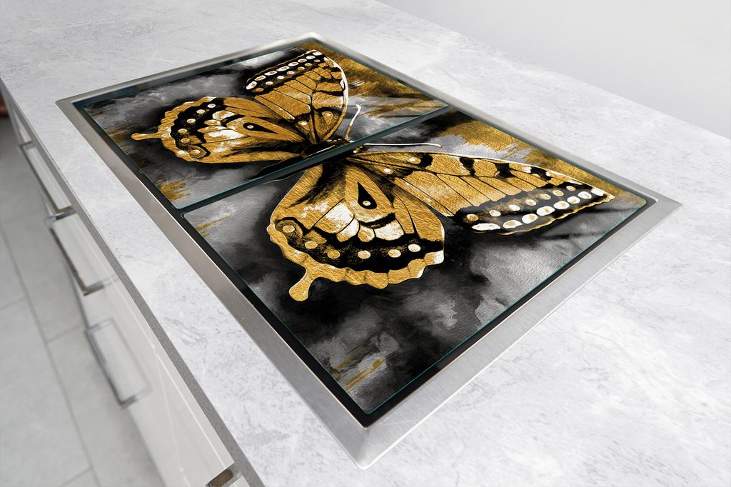 GLAS-SPRITZSCHUTZPLATTE FÜR DIE KÜCHE 2x35x52 SCHMETTERLING