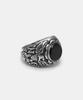 Sheen666 Onyx Eagle Crest Silver Ring (Type B)