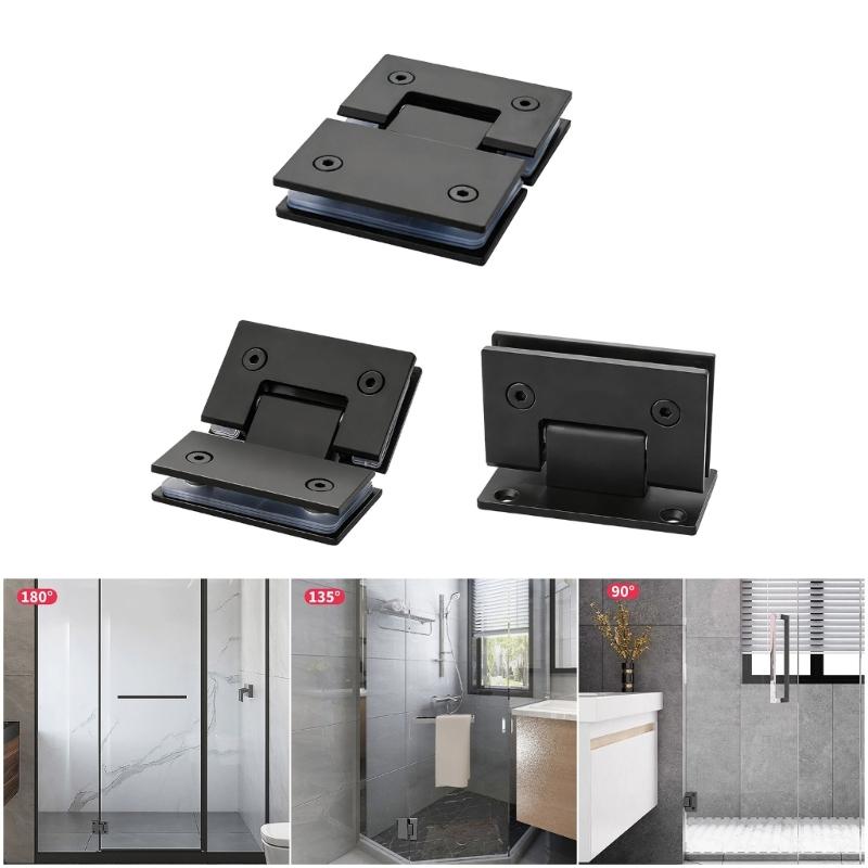 2Pcs Glass Shower Door Hinges Corrosion Resistant Glass Door Cabinet Clip Replacement Shower Door Hinge With Gaskets