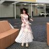 French Retro Floral Suspender Dress Women's Spring and Summer Temperament Vacation Waist and Thin Irregular Splicing Long Skirt
