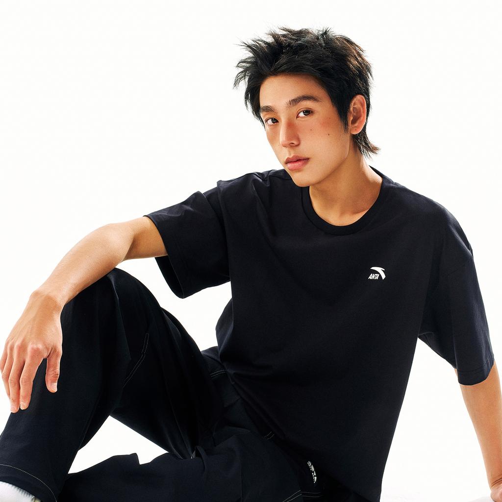 Anta Classic Short Sleeve T-Shirt Men tops Basic-Black 952628103-3