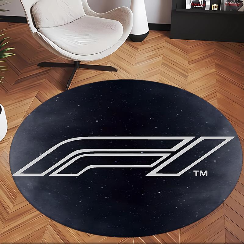 Formula 1 (55) Round Office Rug Decorative Floor Rug for Office Bedroom Living Room and Home Space