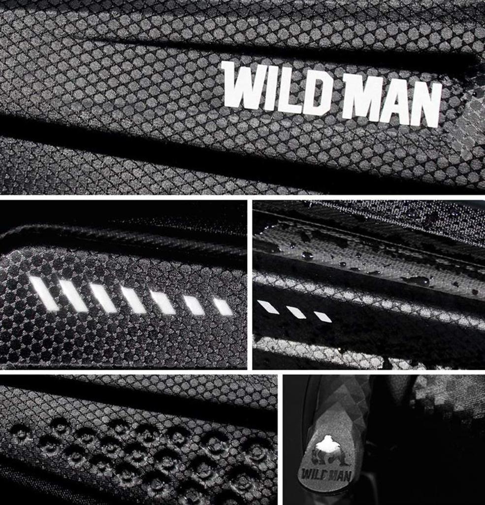 WILD MAN Rainproof Hard Shell Bike Frame Bag for Under Seat Bicycle Triangle Frame for Road Mountain Cycling 1.2L (Black, ES4)