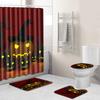Halloween Shower Curtain Floor Mat Combination Four-Piece Set Bathroom Toilet Carpet Shower Room Foot Mat