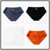 4-balení bezešvých dámských kalhotek středního pasu plus size z ledového hedvábí - Sexy letní trojúhelníkový design
