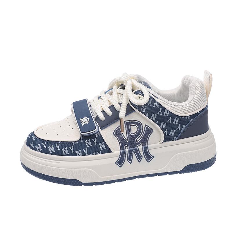 New Guochao letter printing contrasting color muffin and sports shoes niche retro style couple platform skateboard shoes
