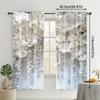 2 Stück Elegante Weiße Blumenmuster-Gardinen aus transparentem Polyester – für Wohnzimmer, Schlafzimmer, Ferienhaus, Café, Küche & Büro