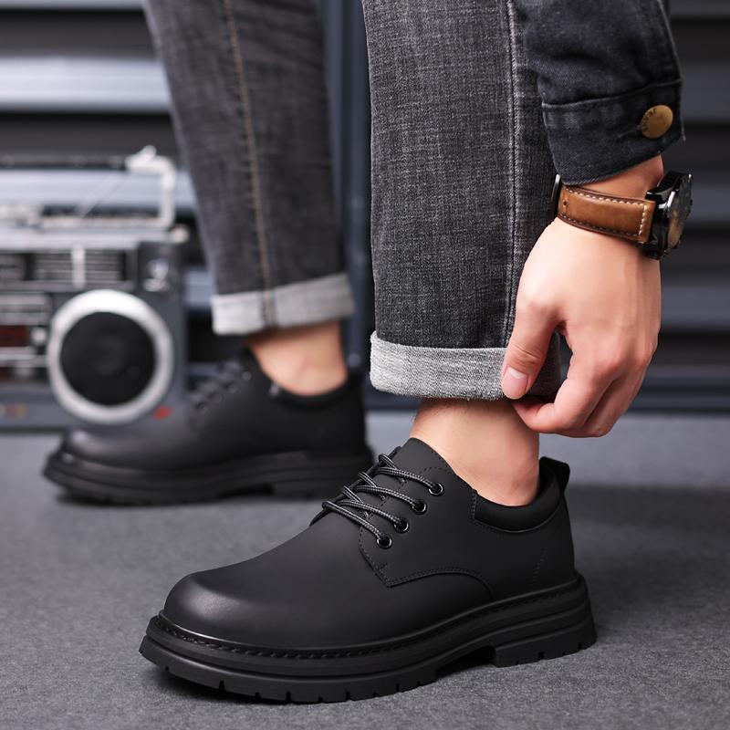 Fashion Fashion men's thick soled shoes Retro and high-quality genuine leather Casual business or partyDerby Luxury Adult Shoes New