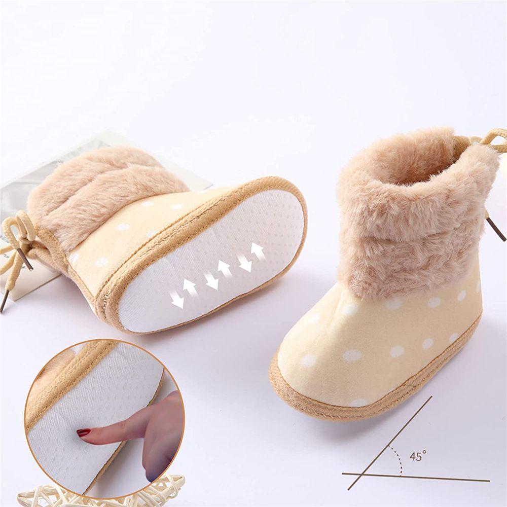 Toddler Cozy Fleece Soft Sole Non-Skid Boots First Walking Shoes Baby Snow Boots Infant Shoes