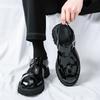 Fashion New Men Beach Sandals for Summer Black Red Thick-soled Anti-slip Lightweight Comfortable Fashionable Brand Sandals Size 38-46