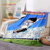 Cartoon Captain Tsubasa Football Soft Flannel Blankets,Throw Blanket Comfortable Blanket for Picnic Beds Sofa Home Bedroom Gifts