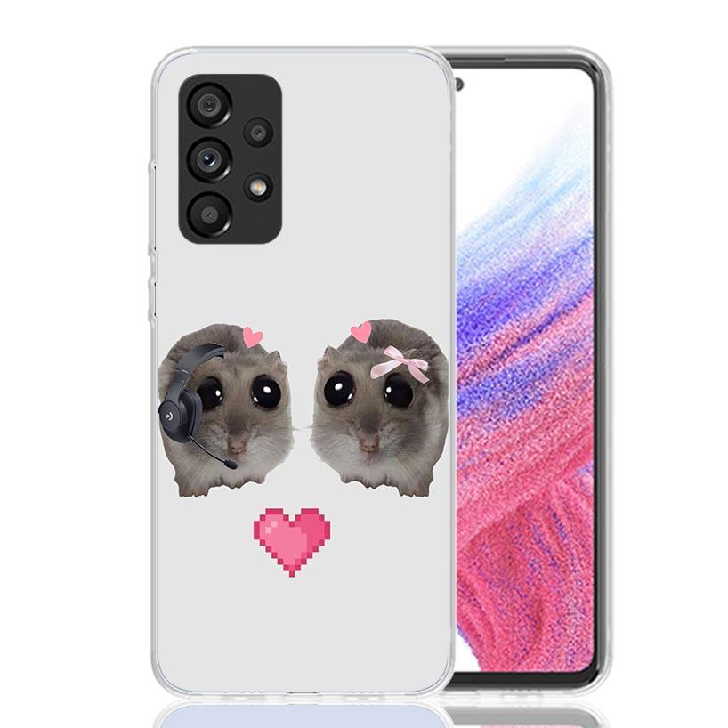 Funny Sad Hamster Meme Phone Case For Samsung Galaxy A52 A32 A22 A12 A02S A50S A30S A51 A31 AA71 Note 20 Ultra 10 S10 Plus Galax