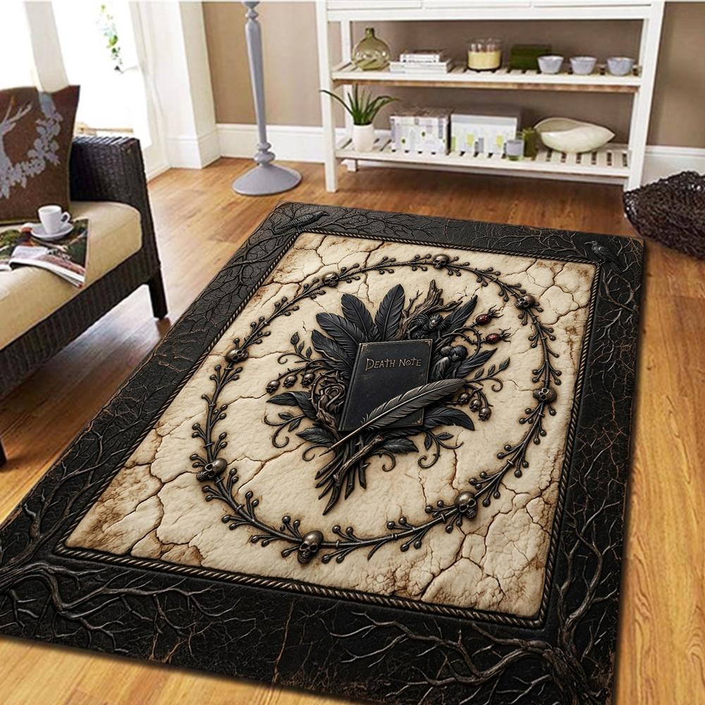 Death Note Carpet - Living Room & Bedroom, Home Decor Cool Play Floor & Movie Mat -HE26