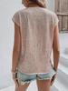 2024 Women's Round Neck Glitter Sequin Cap Sleeve T-Shirt