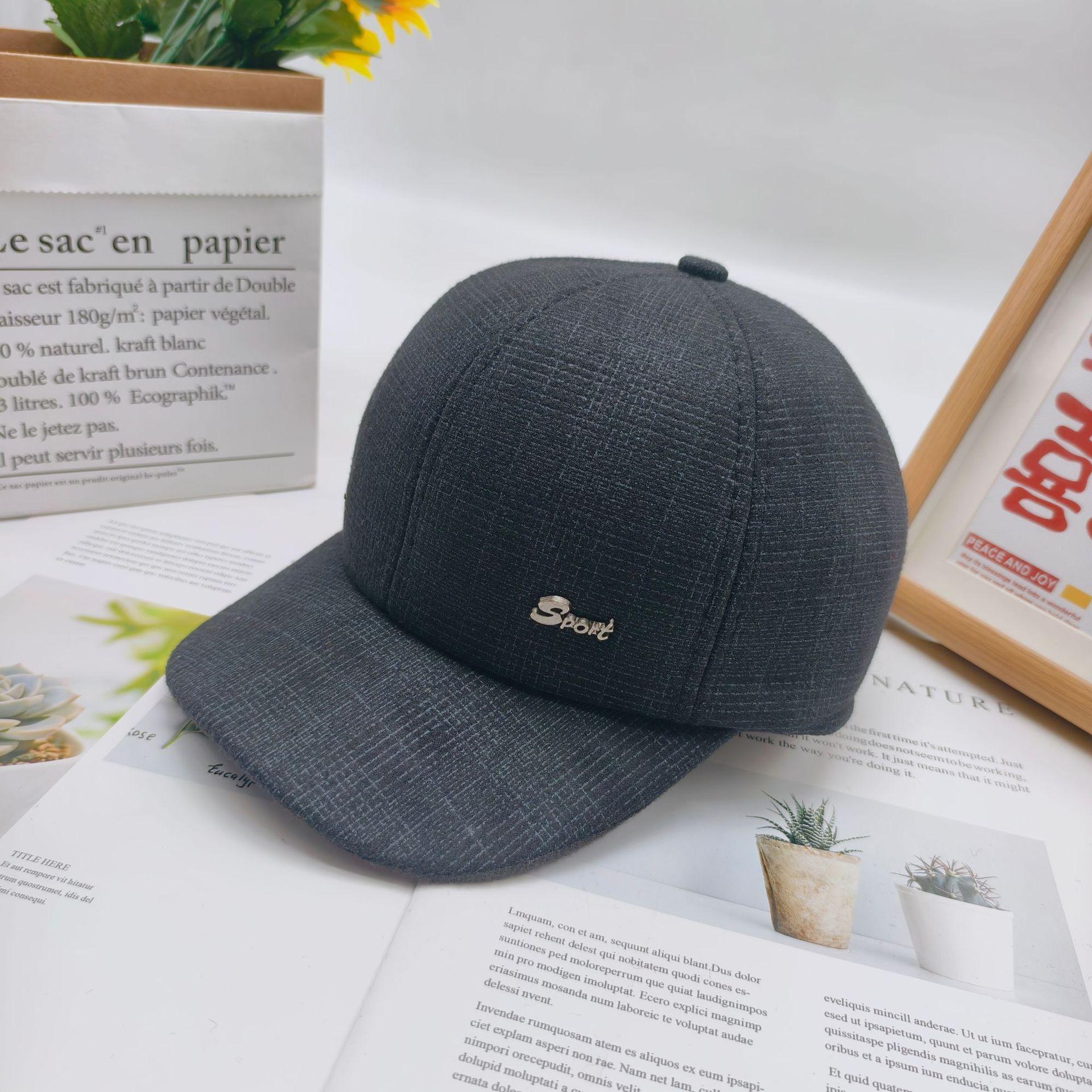 

Мужская бейсболка из смесовой шерсти с флисовой подкладкой и защитой ушей для осени/зимы Adjustable Ear Protection