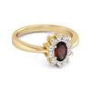 Granat Klassischer Halo Ring - 925 Sterlingsilber Gold Vermeil