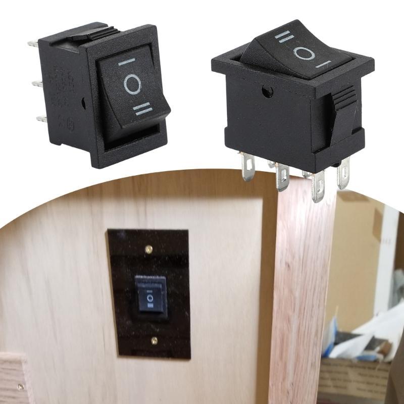 1/4/10Pcs Marine Boats Rocker Switches 6 Pin 3 Position Rocker Toggle Switches Rocker Switches for Household Appliance