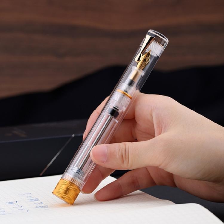 Office Study Fountain Pen Vacuum Filling Clear Ink View Body Stainless Steel Nib Option for Smooth Efficient Writing