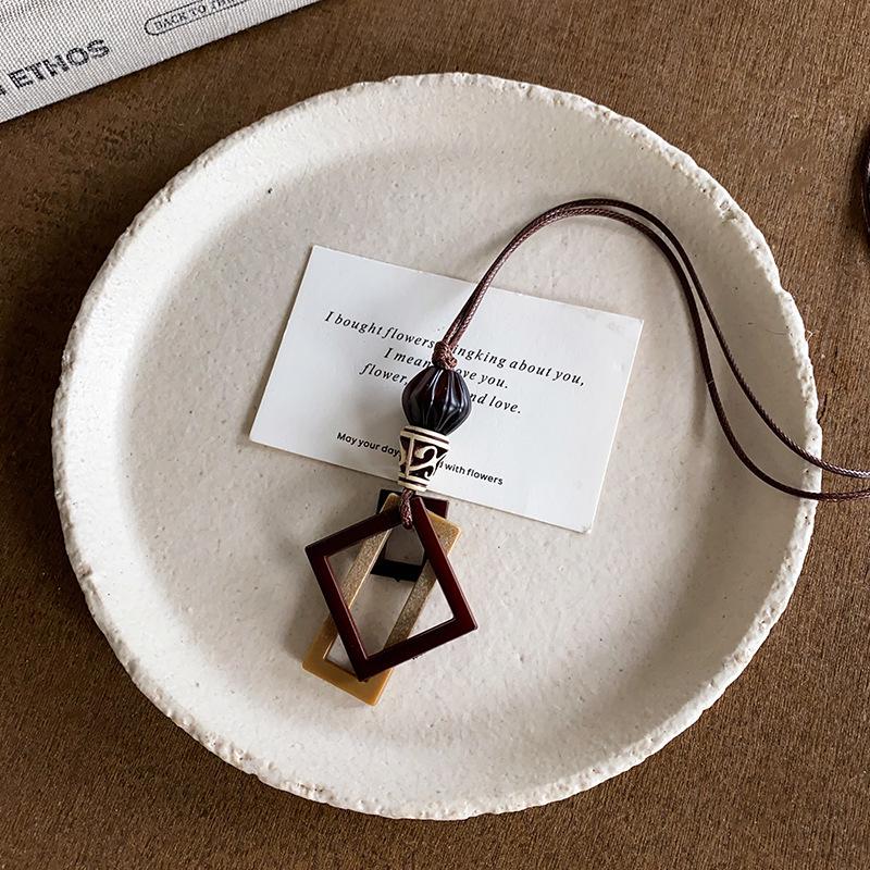 Bohemian Ceramic Necklace: Vintage Ethnic Long Sweater Chain & Zen Choker
