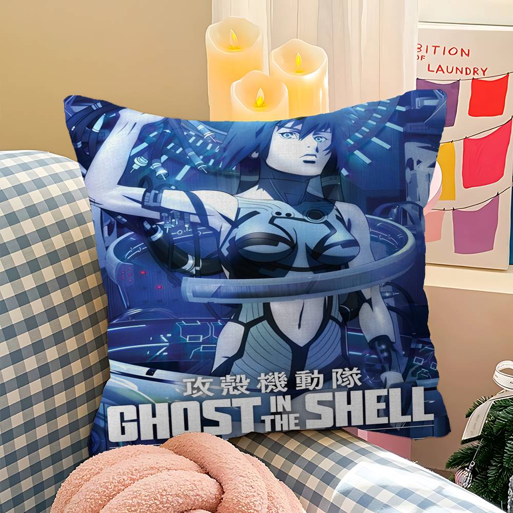 Anime G-Ghost In The Shell Cool Pillow Case Cushion Cover Car Throw Pillow Case For Sofa Car Christmas Gift 40x40cm 45x45cm