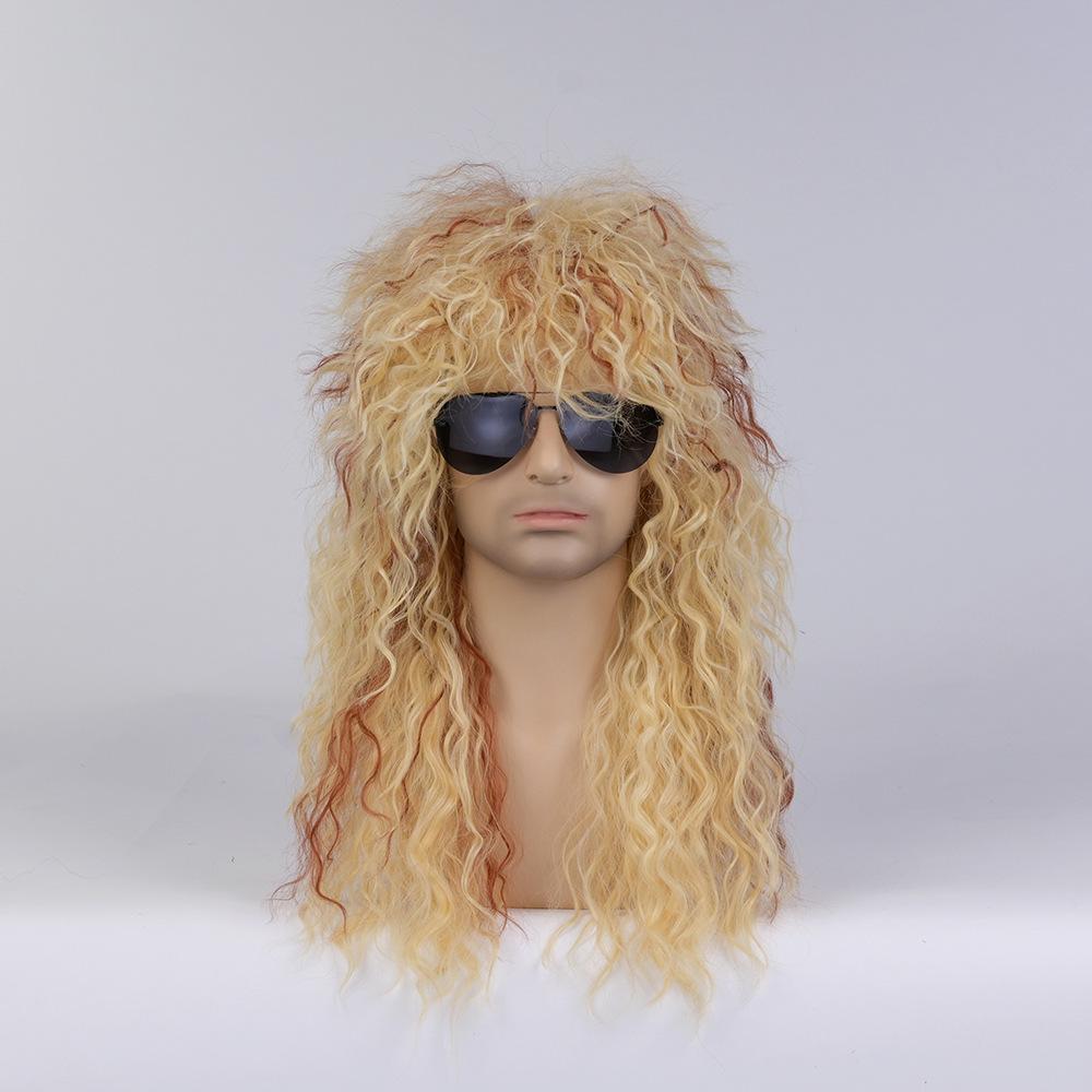 Fluffy Long Curly Rock Era Retro Punk Wig for Halloween
