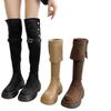 Womens Over-the-Knee Thick Heel Boots Versatile Foldable