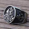 Nordic Sailboat Pirate Ring for Men 316L Stainless Steel Biker Viking Ring Men Women Compass Anchor Rings Fashion Jewelry Gift