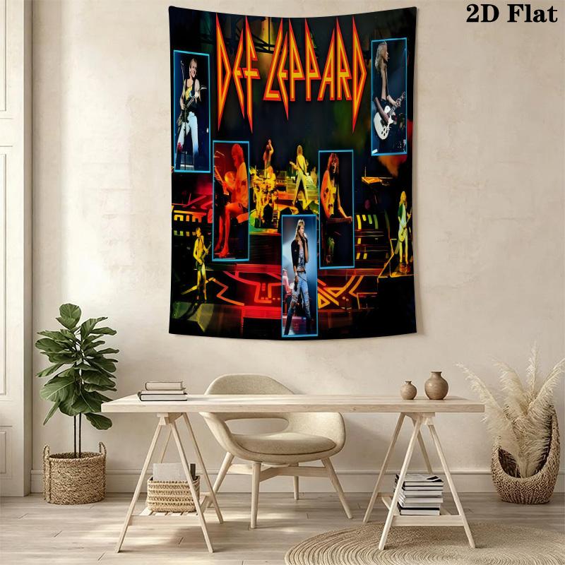 Def Leppard Live Stage Tapestry Background Cloth Fashion Print Christmas Gift Work Of Art Wall Decoration
