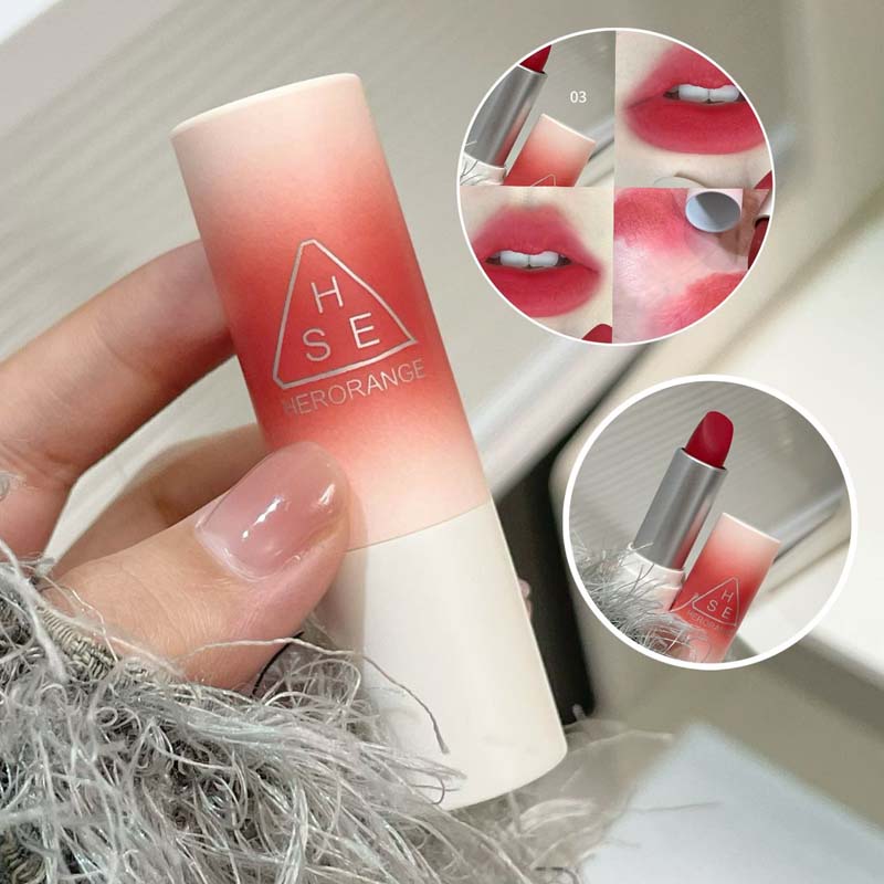 HERORANGE Příze plstěný samet mlha matná rtěnka mlhavá tvář sametová barva držící make-up lifting barva bělící rtěnka