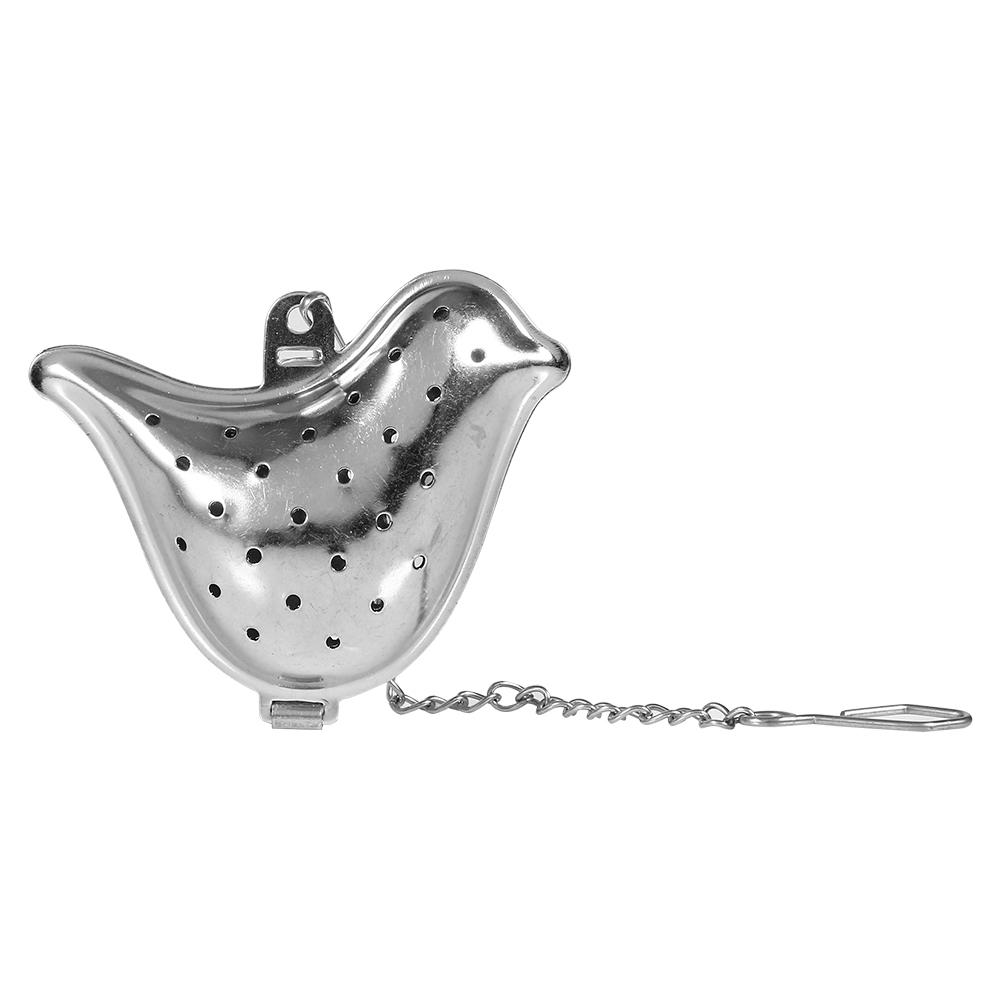 Stainless Steel Loose Tea Leaf Infuser Ball Strainer Filter Diffuser Herbal Spice Bird Chain
