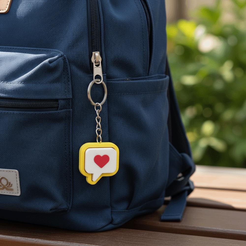 Yellow Heart Message Fidget Clicker Keychian Stress-Relief Heart Press Button Bag Charm  Adults