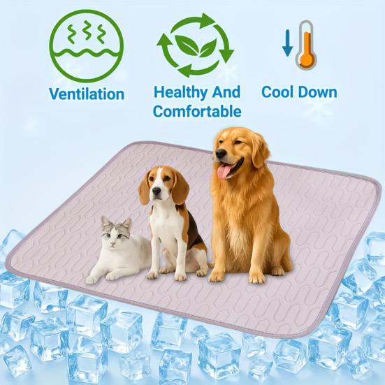 Dog Cooling Mat Ice Silk Cooling Pad Washable Pet Cool Bed Breathable Sleeping Mat for Large Dogs Cats