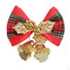 4Pcs Christmas Bow Bell Supplies Glitter Pendant Crafts Topper Charm Xmas Tree Hanging Decorations