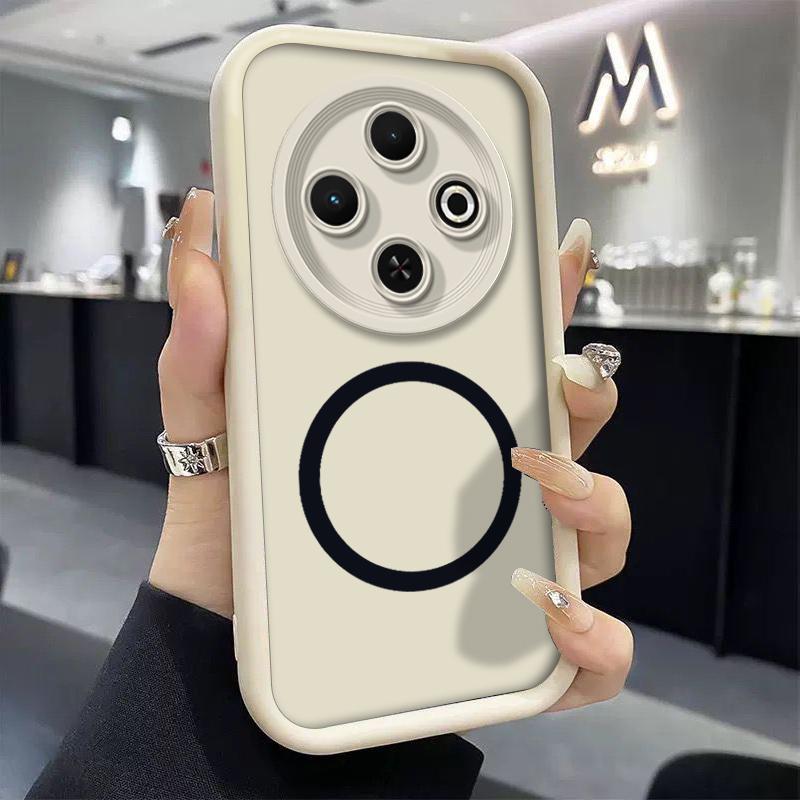 Phone Case For Tecno Spark 30C 8C 9 Spark 6 Go KE5 Pop 7Pro Soft Silicone Cover Luxury Matte Case With Wireless Magnetic Sticker