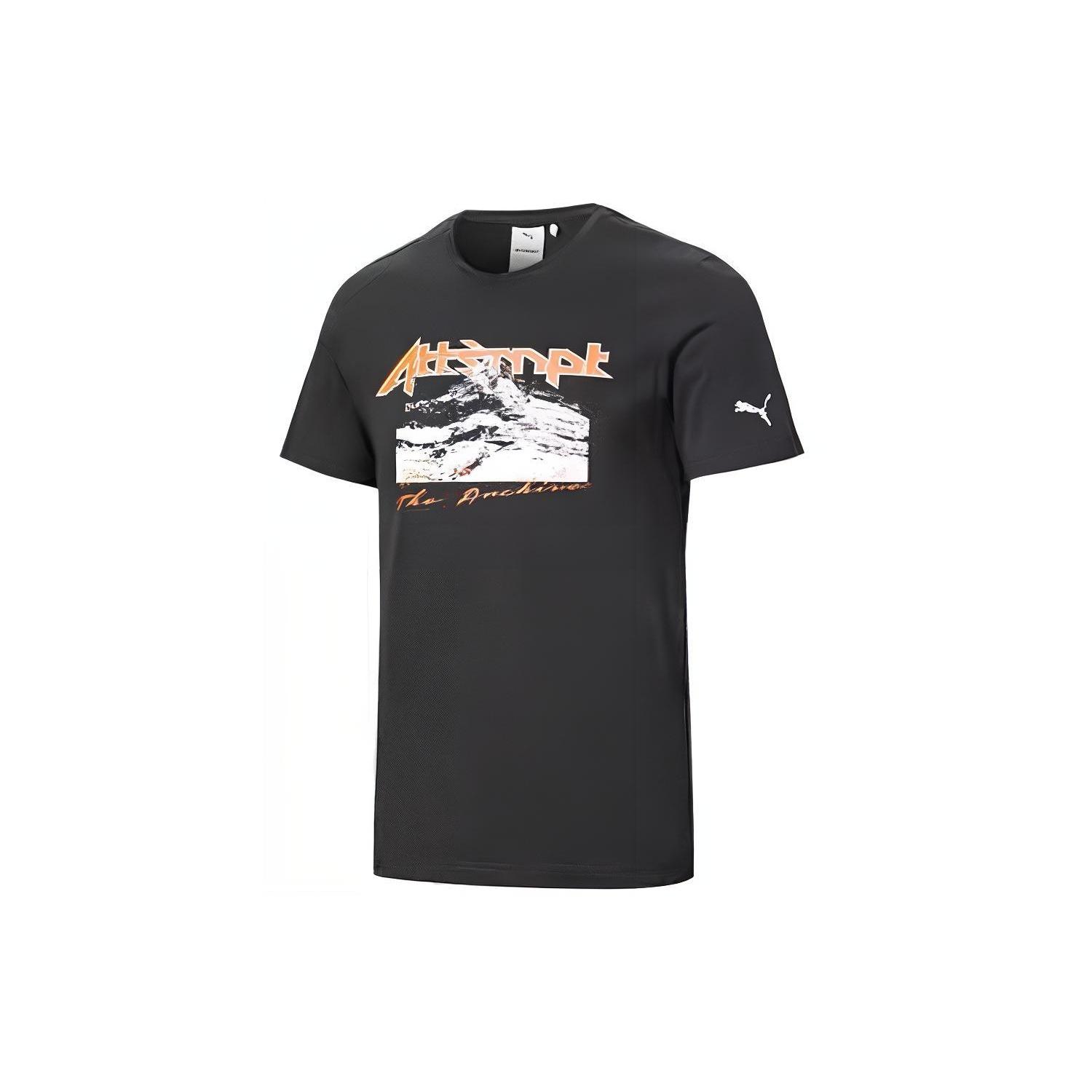 PUMA x Attempt Crossover Casual Short Sleeve Couple Style Black Men s 598194-01 XS