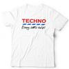 Techno Every Little Helps Tshirt Unisex Funny Parody Humour Music - White T