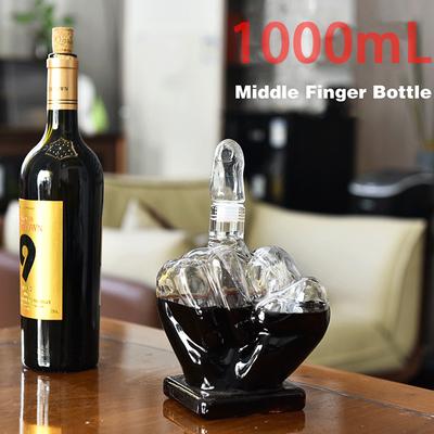 1000mL Middle Finger Decanter Red Wine Whisky Vodka Glass The Wine Bottle Creative Bar Home Kitchen Wine Cabinet Decoration