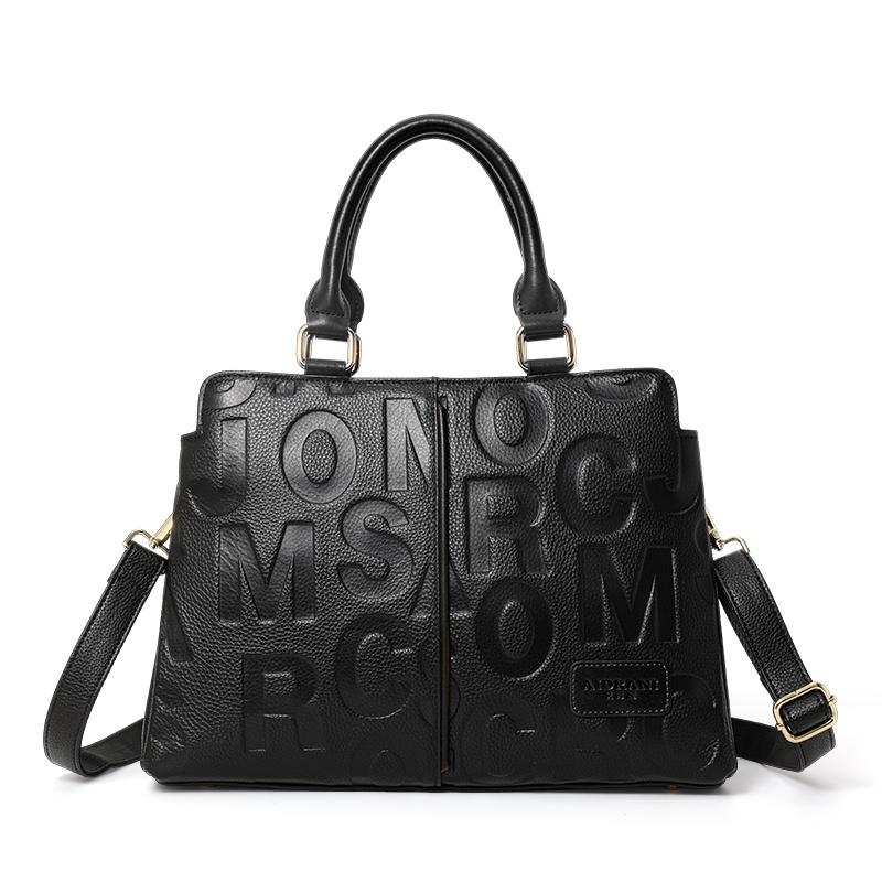 Aidrani  Genuine Leather Letter Design Women's Handbag 100% Cowhide Crossbody Bag with Large Capacity